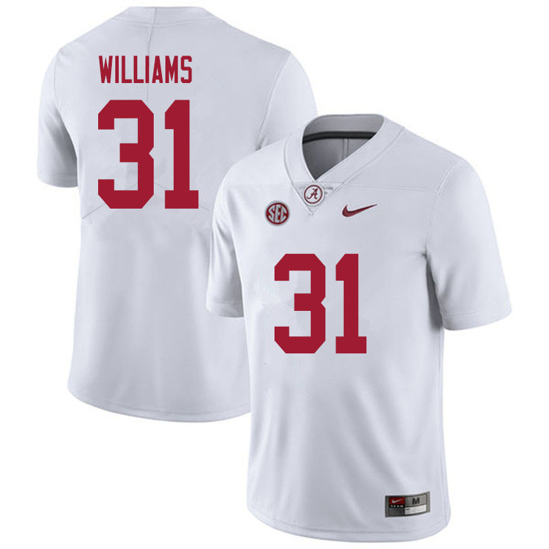 Alabama Crimson Tide Men's Shatarius Williams #31 White NCAA Nike Authentic Stitched 2020 College Football Jersey XH16Q35XS